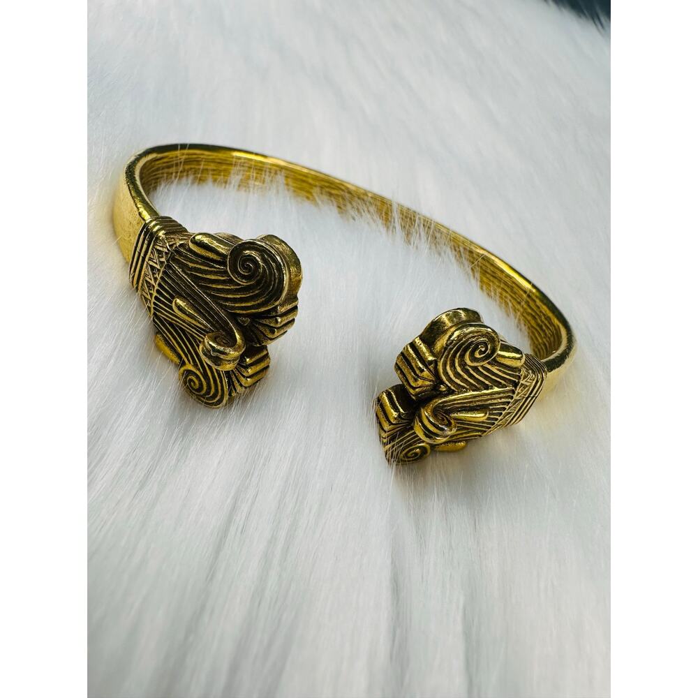 Cleveland Museum of Art Gold Plated Bracelet Egyptian Etruscan Design